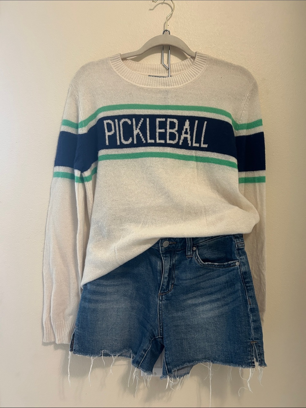 Alashan Pickleball Graphic Crewneck Sweater - cashmere
